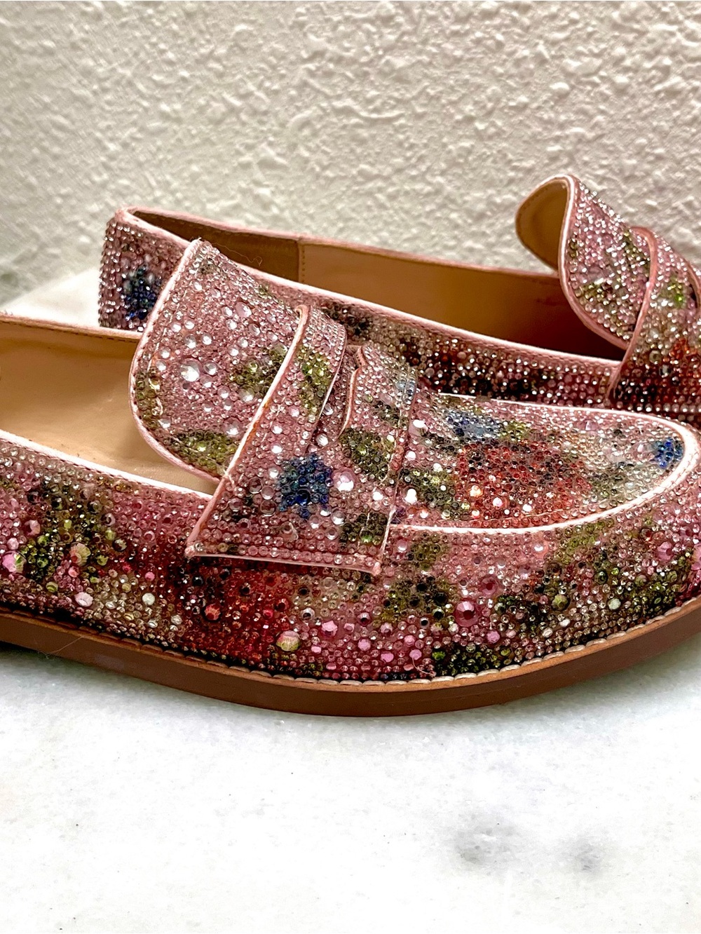 Betsey Johnson ARON Floral Multi Rhinestone Loafers Women’s 8 NWOT - Picture 4 of 6